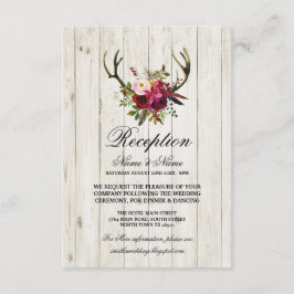 Antlers Rustic Wedding Reception Cards Holz Einladung