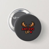 Antlers Up Canadian Pride Funny Canada Flag Moose Button (Vorne & Hinten)