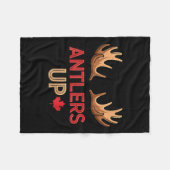 Antlers Up Canadian Pride Funny Canada Flag Moose  Fleecedecke (Vorderseite (Horizontal))