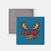 Antlers Up Canadian Pride Funny Canada Flag Moose  Magnet (Vorderseite/Rückseite)
