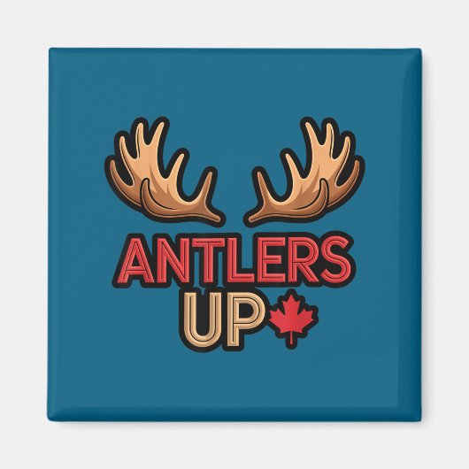 Antlers Up Canadian Pride Funny Canada Flag Moose  Magnet (Vorne)