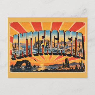 Antofagasta CL Küstenwüste Naturbogen Kunst Postkarte