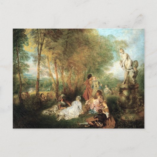 Antoine Watteau Das Fest der Liebe Postkarte (Vorderseite)