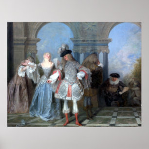 Antoine Watteau Die französischen Komiker Poster