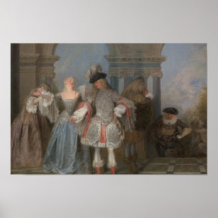 Antoine Watteau - Die französischen Komiker Poster