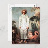 ANTOINE WATTEAU - Pierrot (Gilles) 1718 Postkarte (Vorne/Hinten)