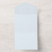 Antoinette Blue Elegante All In One Einladung (Innen Boden)