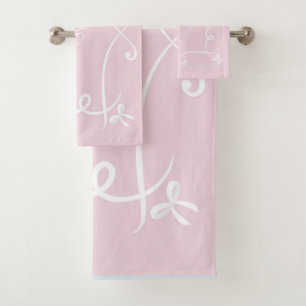 Antoinette Pink Elegante Emblem Filigree Badhandtuch Set