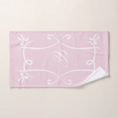 Antoinette Pink Elegante Emblem Filigree Badhandtuch Set (Handtuch)