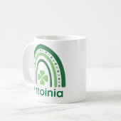 Antoinia Name Clover Boho Rainbow Kaffeetasse (Vorderseite Links)