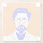 Anton Chekhov Portrait - Grafik Glasuntersetzer (Rückseite)