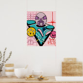 Anton LaVey am Popcorn-Tisch Poster (Küche)