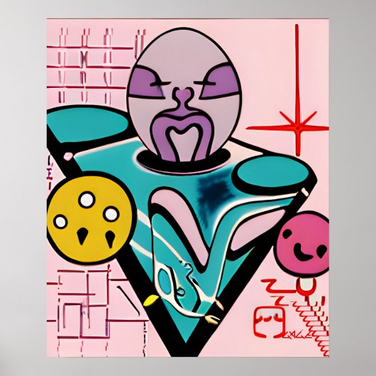 Anton LaVey am Popcorn-Tisch Poster (Vorne)