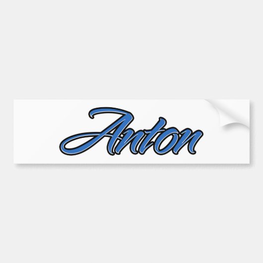 Anton Name blue Aufkleber Sticker Autoaufkleber (Vorne)