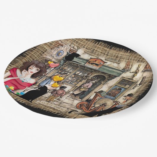 Anton Pieck - CHEMISTISCHES Geschäft Pappteller (Schrägansicht)