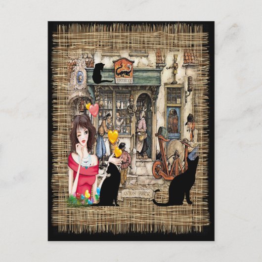 Anton Pieck - CHEMISTISCHES Geschäft Postkarte (Vorderseite)