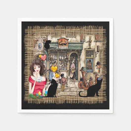 Anton Pieck - CHEMISTISCHES Geschäft Serviette (Vorderseite)