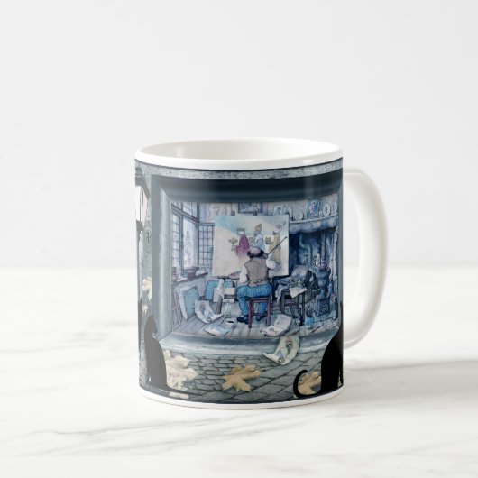 Anton Pieck - der Maler Flameless Candle Kaffeetasse (VorderseiteRechts)