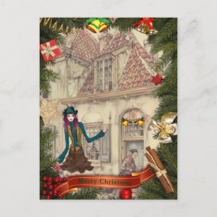 Anton Pieck Einladung Weihnachtsfeiertag Postkarte