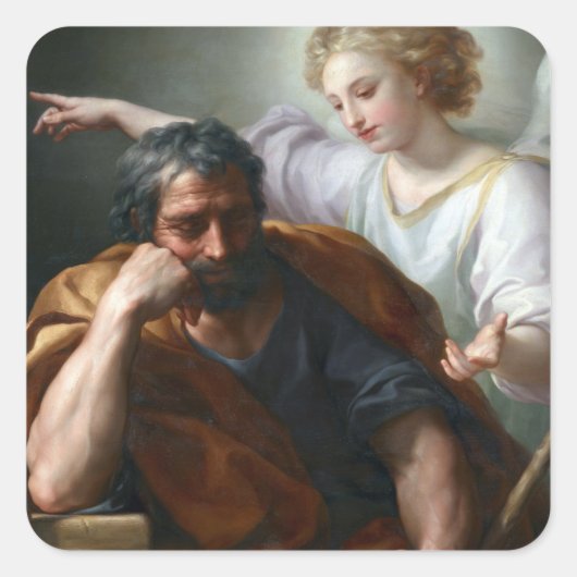 Anton Raphael Mengs Der Traum von St. Joseph Quadratischer Aufkleber (Vorderseite)