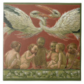 Anton Seders Zender Storks Jugendstilwall Fliese (Vorderseite)