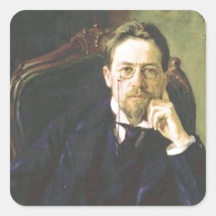 Anton Tschechow 1898 Quadratischer Aufkleber