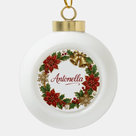 Antonella Christmas Name Ceramic Ornament (Vorderseite)