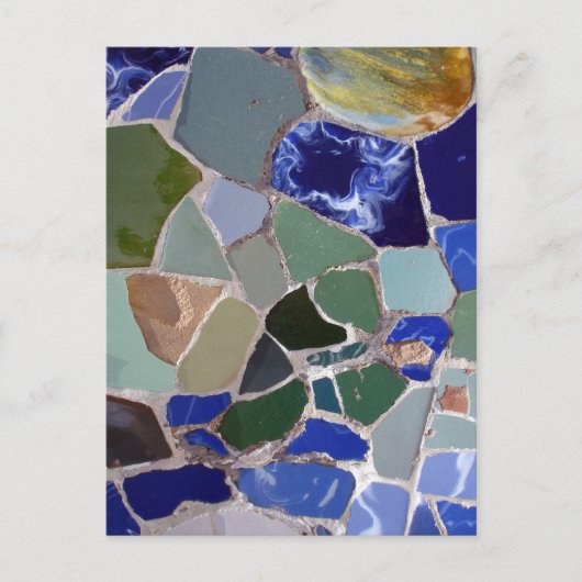 Antoni Gaudi Blue Mosaics Postkarte (Vorderseite)
