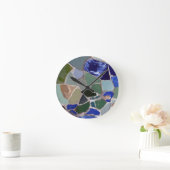 Antoni Gaudi Blue Mosaics Runde Wanduhr (Zuhause)