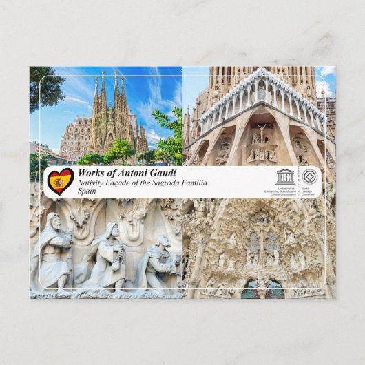 Antoni Gaudí - Sagrada Família - Krippe Postkarte (Vorderseite)