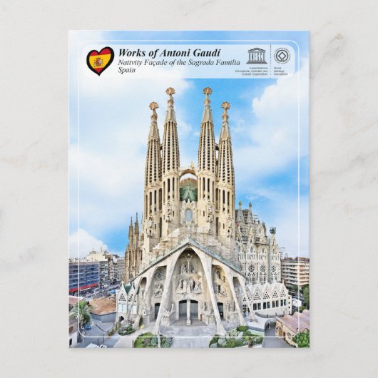 Antoni Gaudí - Sagrada Família - Krippe Postkarte (Vorderseite)