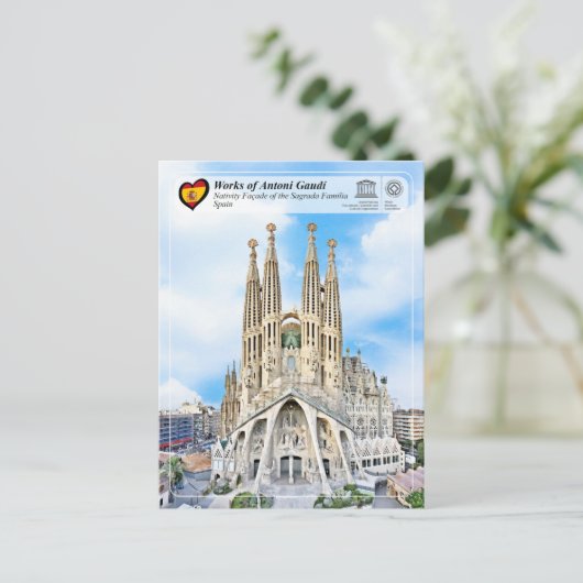 Antoni Gaudí - Sagrada Família - Krippe Postkarte (Stehend Vorderseite)