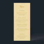 Antonia Butter Yellow Elegant Wedding Menükarte<br><div class="desc">Elegante Hochzeitsmenüs mit einem einfachen Design mit Skript- und Serif-Schriftart.</div>