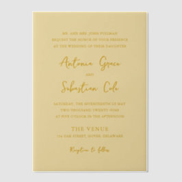 Antonia Butter Yellow Elegant Wedding Pergament Einladungen