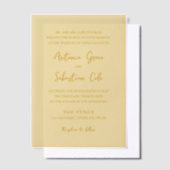 Antonia Butter Yellow Elegant Wedding Pergament Einladungen (Versetzt)