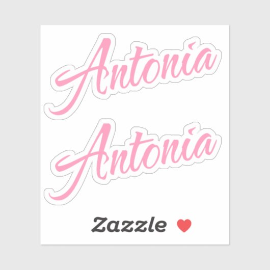 Antonia Decorative Name in Pink x2 Aufkleber (Blatt)