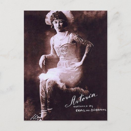 Antonia, die Tattooid-Lady Postkarte (Vorderseite)