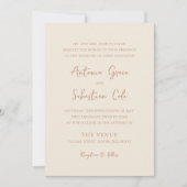 Antonia Earthy Neutrals Elegant Wedding Einladung (Vorderseite)