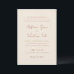 Antonia Earthy Neutrals Elegant Wedding Einladung<br><div class="desc">Elegante Hochzeitseinladungen mit einem einfachen Design mit Skript- und Serif-Schriftart.</div>