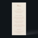 Antonia Earthy Neutrals Elegant Wedding Menükarte<br><div class="desc">Elegante Hochzeitsmenüs mit einem einfachen Design mit Skript- und Serif-Schriftart.</div>