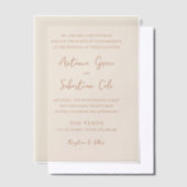 Antonia Earthy Neutrals Elegant Wedding Pergament Einladungen (Versetzt)