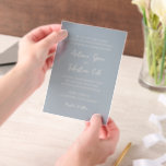 Antonia Powder Blue Elegant Wedding Pergament Einladungen<br><div class="desc">Elegante Hochzeitseinladungen mit einem einfachen Design mit Skript- und Serif-Schriftart.</div>