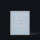 Antonia Powder Blue Elegante Einladung zur Hochzei<br><div class="desc">Elegante Hochzeitseinladungen mit einem einfachen Design mit Skript- und Serif-Schriftart.</div>