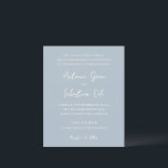 Antonia Powder Blue Elegante Einladung zur Hochzei<br><div class="desc">Elegante Hochzeitseinladungen mit einem einfachen Design mit Skript- und Serif-Schriftart.</div>