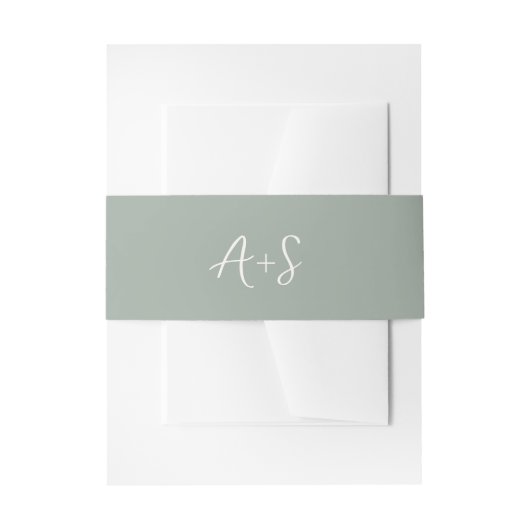Antonia Sage Green Elegant Wedding Einladungsbanderole (Vorderseite Beispiel)