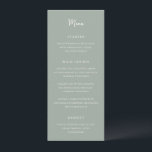 Antonia Sage Green Elegant Wedding Menükarte<br><div class="desc">Elegante Hochzeitsmenüs mit einem einfachen Design mit Skript- und Serif-Schriftart.</div>