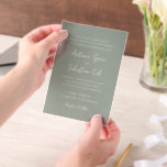 Antonia Sage Green Elegant Wedding Pergament Einladungen<br><div class="desc">Elegante Hochzeitseinladungen mit einem einfachen Design mit Skript- und Serif-Schriftart.</div>