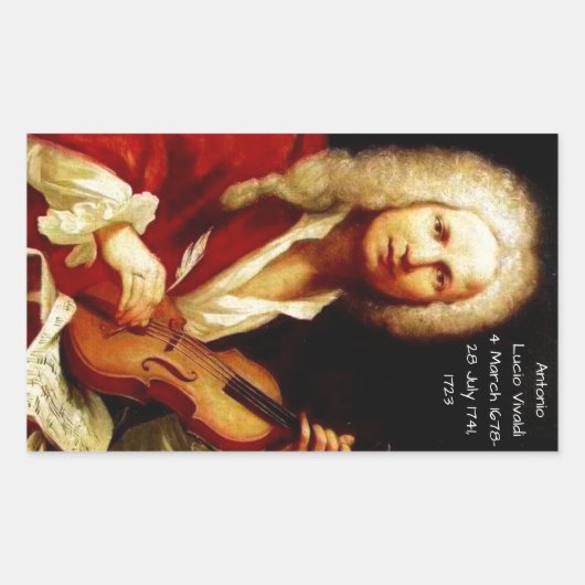 Antonio Lucio Vivaldi 1723 Rechteckiger Aufkleber (Vorderseite)