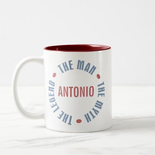 Antonio Mann-Mythos-Legende kundengerecht Zweifarbige Tasse (Links)