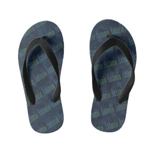 Antonio Name Logo auf blauem Mosaik Kinderbadesandalen